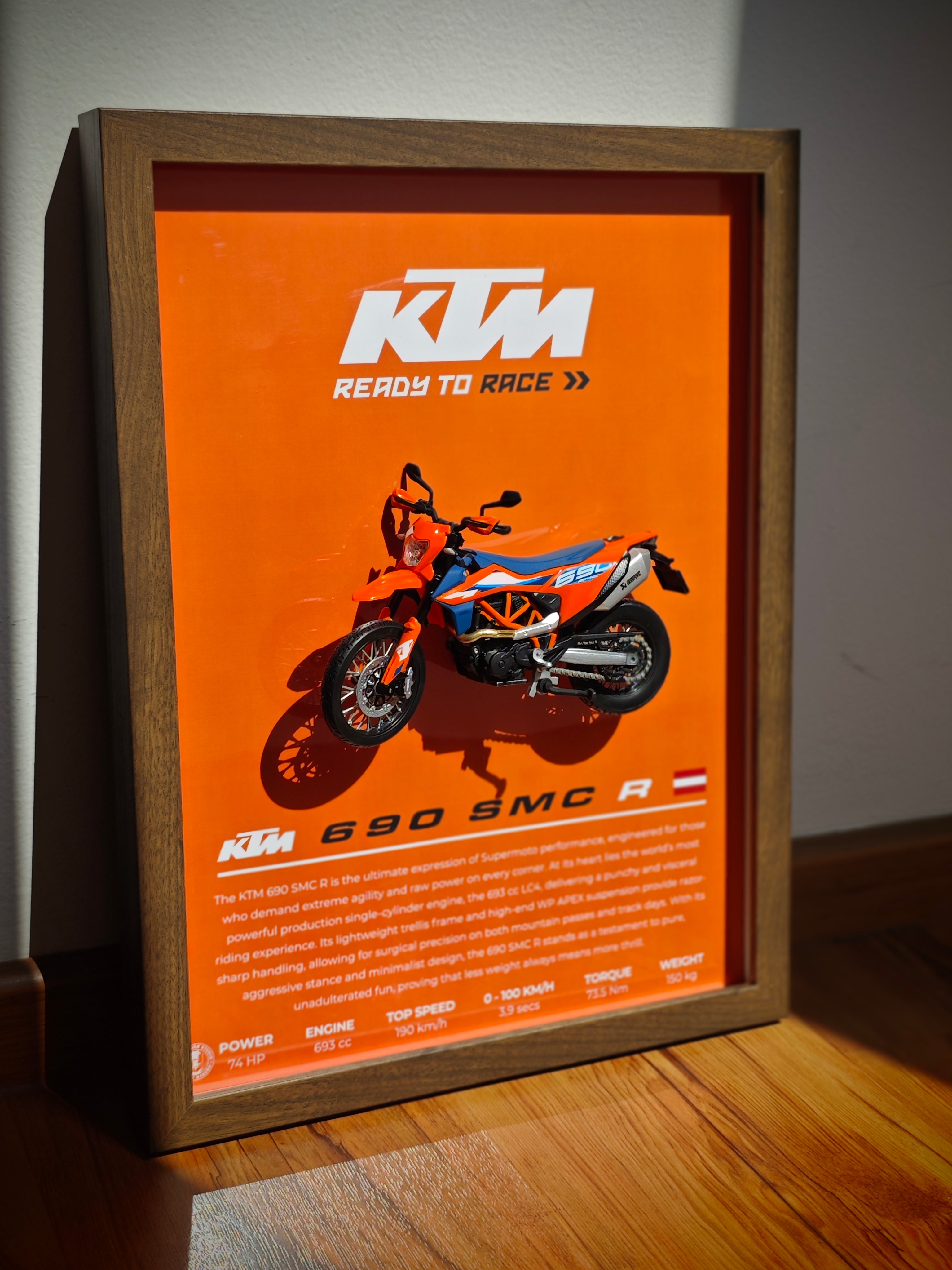 Cuadro en 3D Supermoto KTM 690 SMC R