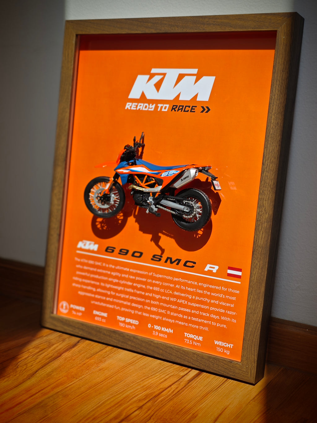 Cuadro en 3D Supermoto KTM 690 SMC R
