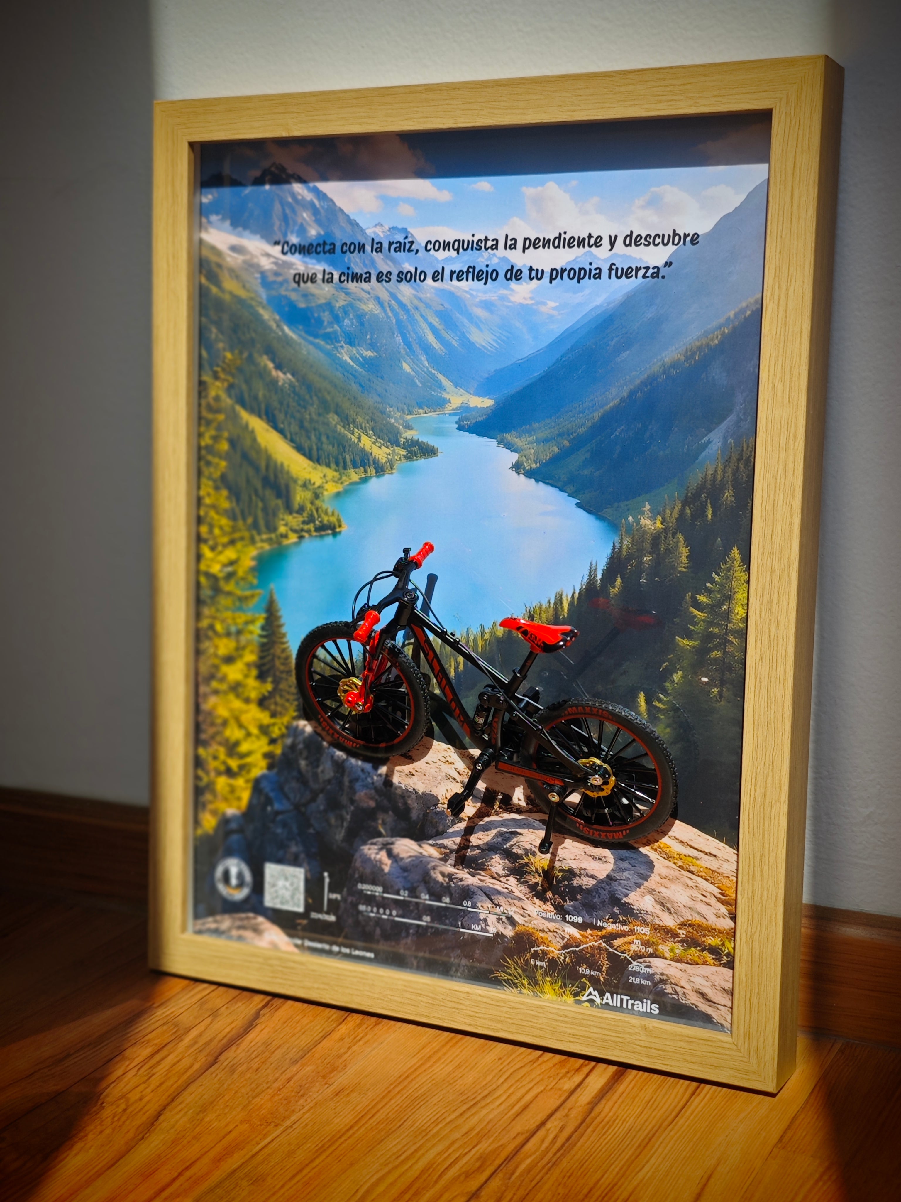 Cuadro en 3D Bicicleta de montaña - "EL SUEÑO DEL BOSQUE"
