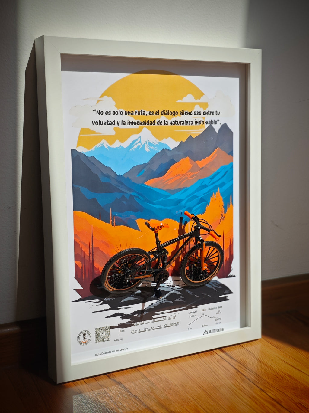 Cuadro en 3D Bicicleta de montaña - "EL DIÁLOGO INDOMABLE"