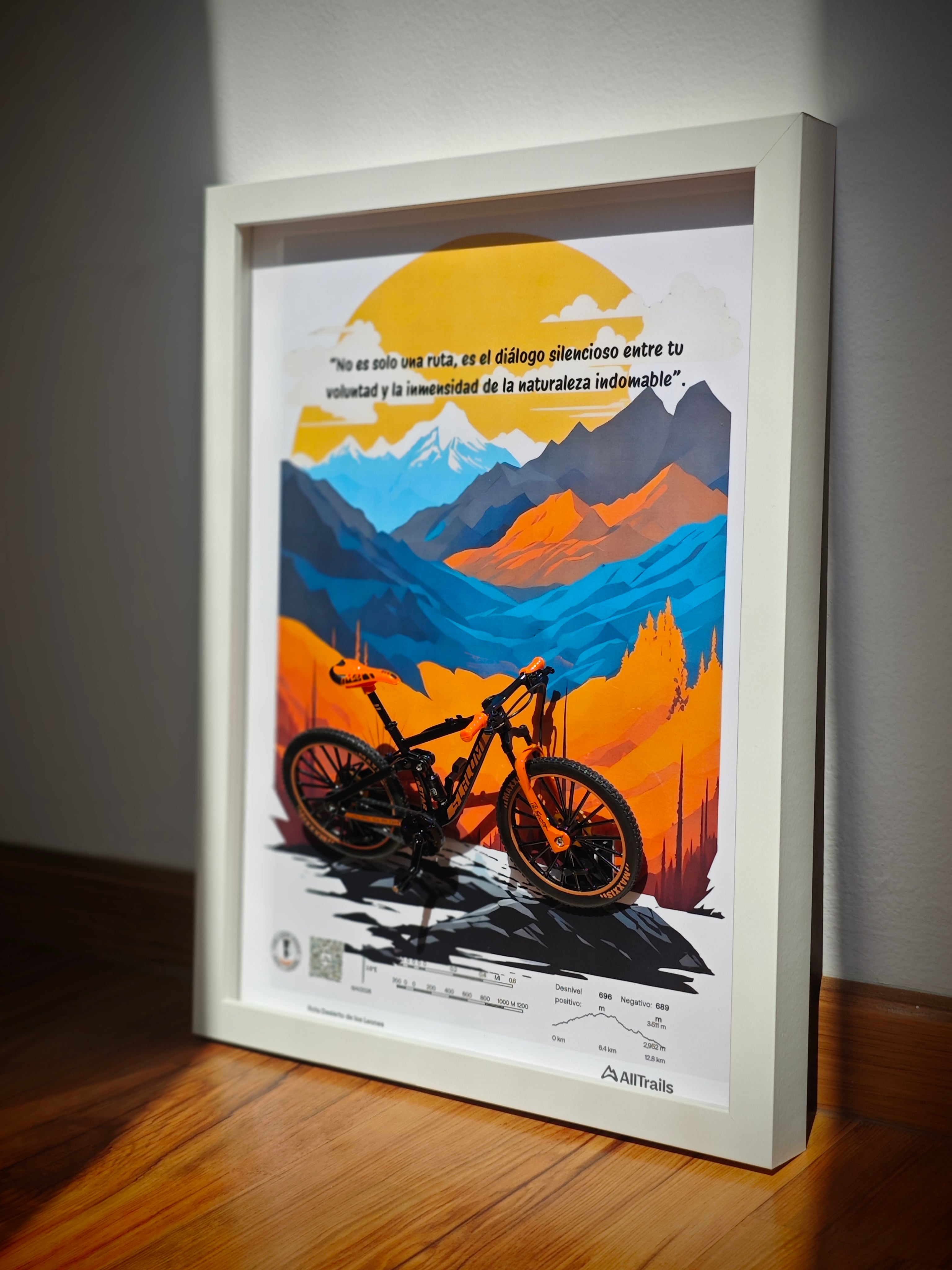 Cuadro en 3D Bicicleta de montaña - "EL DIÁLOGO INDOMABLE"