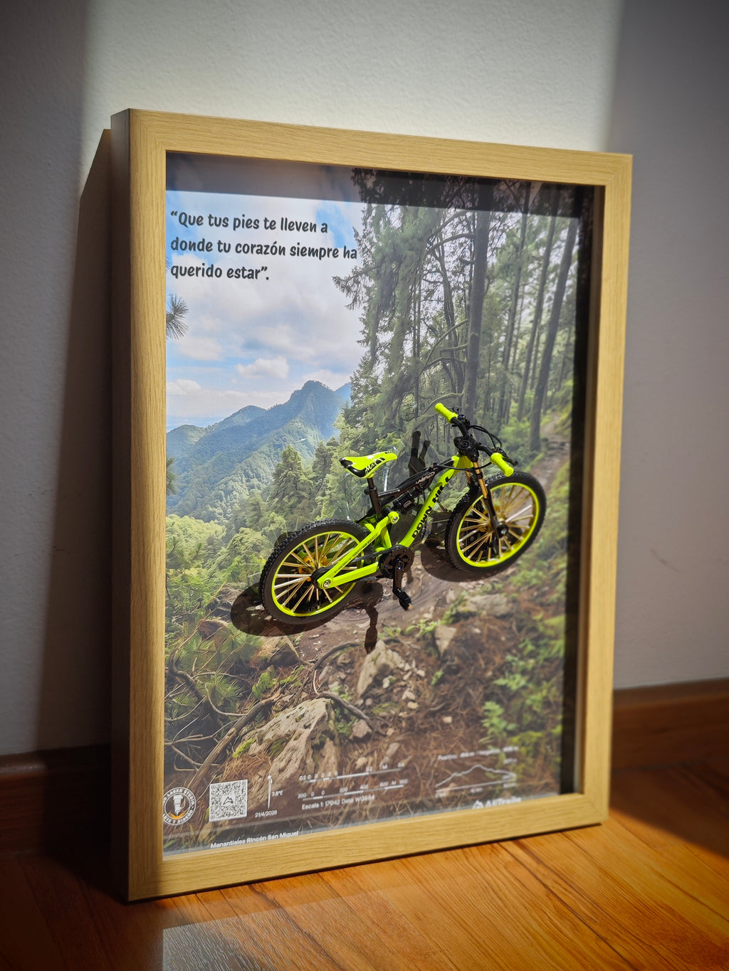 Cuadro en 3D Bicicleta de montaña - "EL SUEÑO DEL BOSQUE"