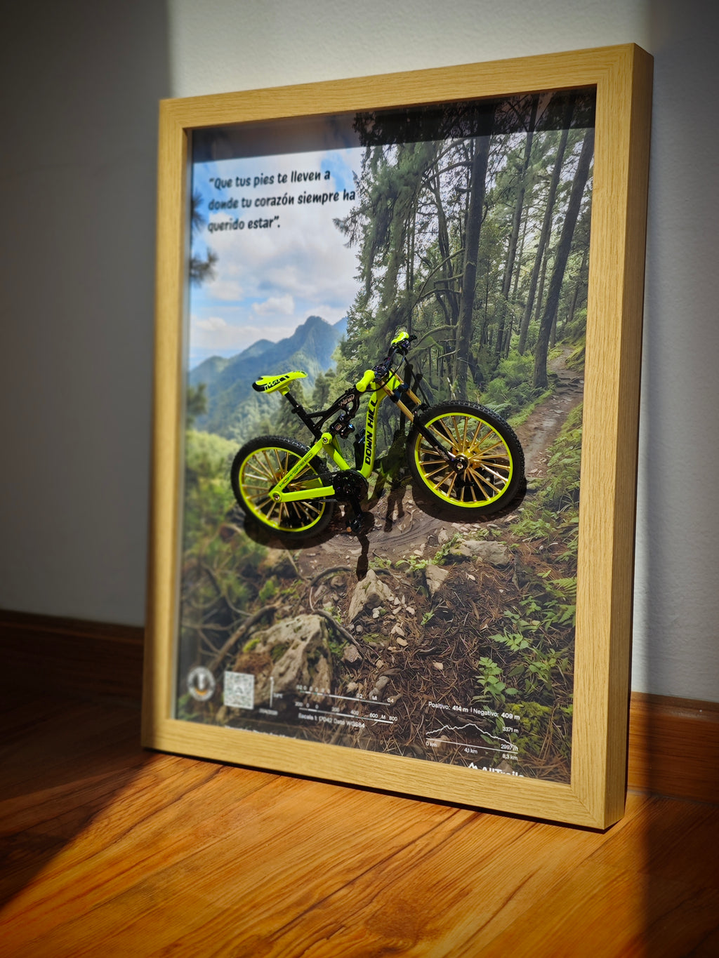 Cuadro en 3D Bicicleta de montaña - "EL SUEÑO DEL BOSQUE"