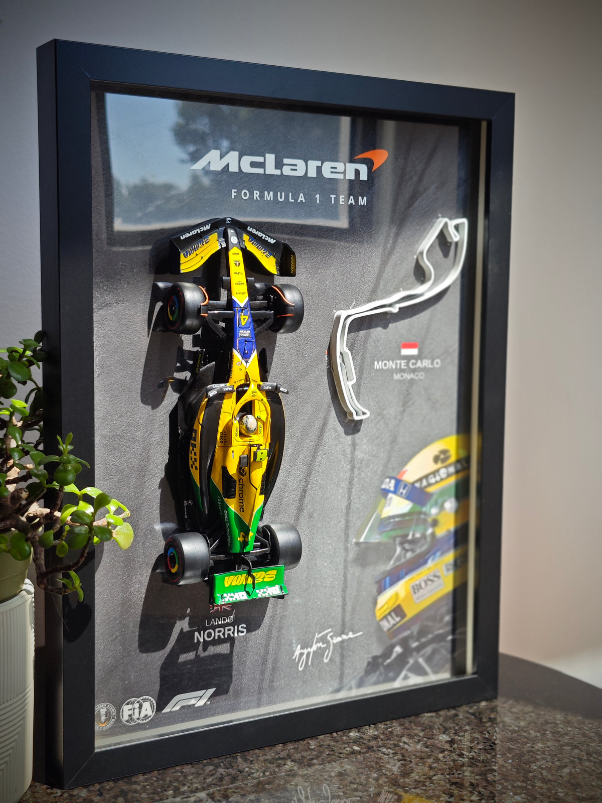 Cuadro Decorativo 3D F1 – Lando Norris Homenaje Senna | Edición Especial