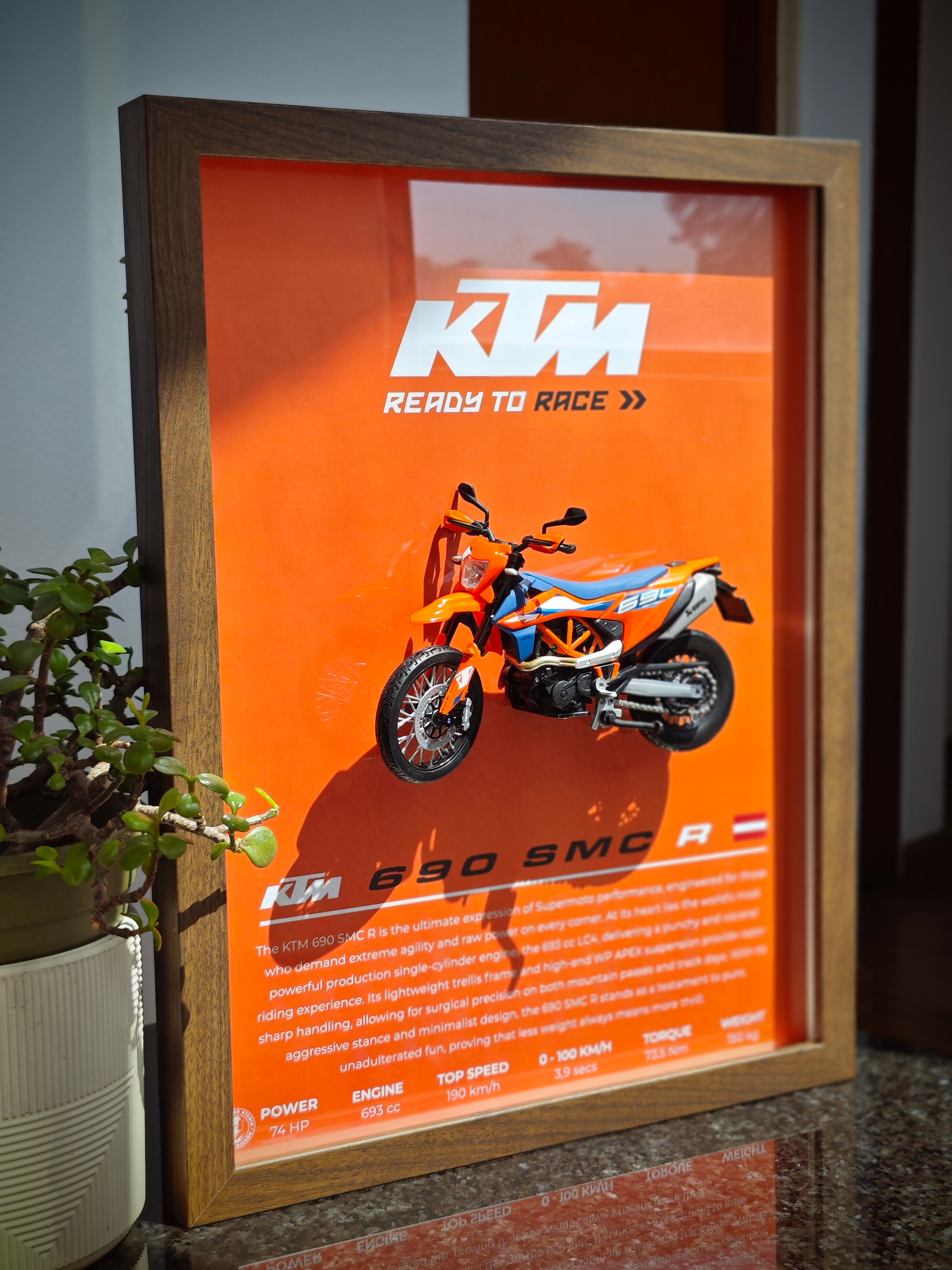 Cuadro en 3D Supermoto KTM 690 SMC R