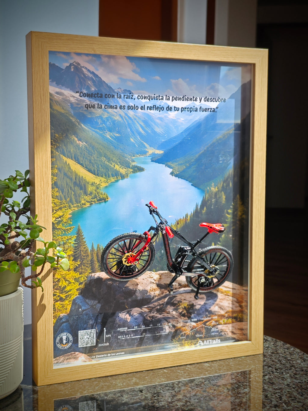Cuadro en 3D Bicicleta de montaña - "EL SUEÑO DEL BOSQUE"