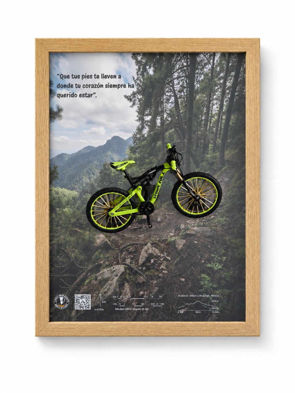 Cuadro Decorativo 3D MTB – “El Sueño del Bosque” | Regalo para Ciclista de Montaña