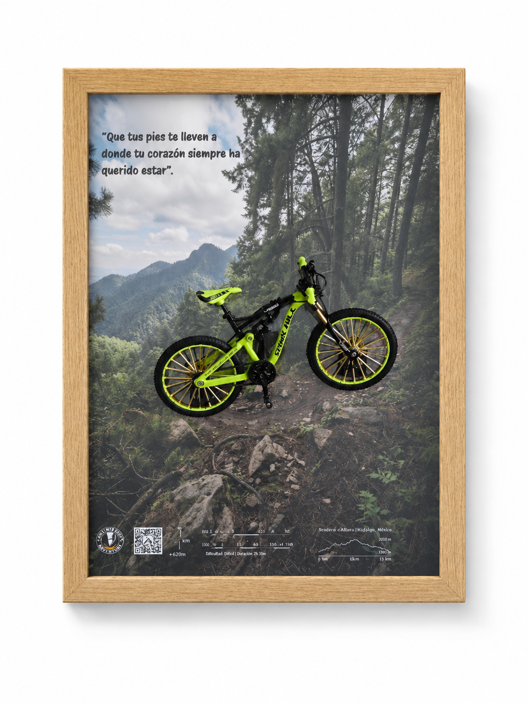Cuadro Decorativo 3D MTB – “El Sueño del Bosque” | Regalo para Ciclista de Montaña