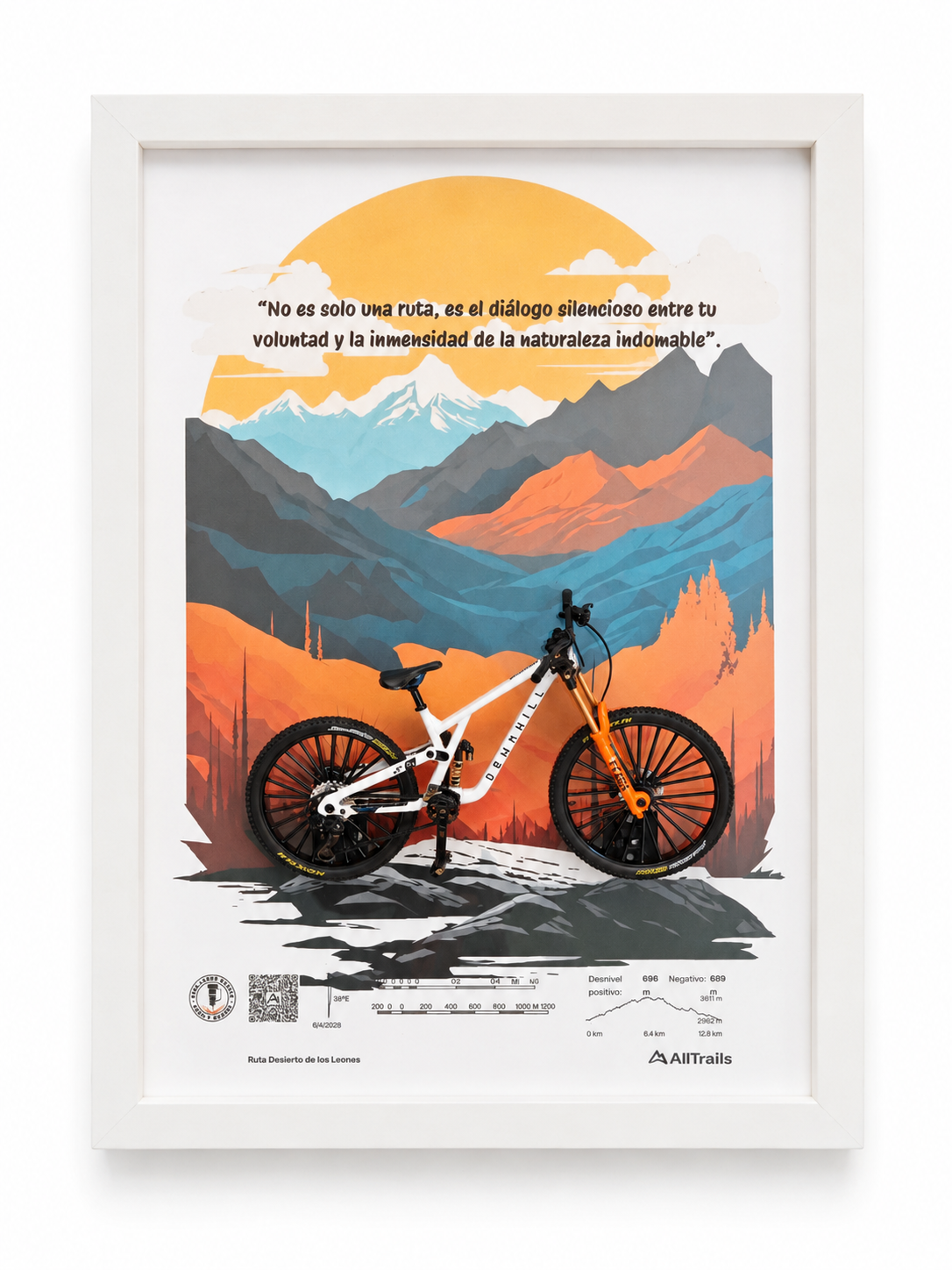 Cuadro Decorativo 3D MTB – “El Diálogo Indomable” | Regalo para Ciclista de Montaña