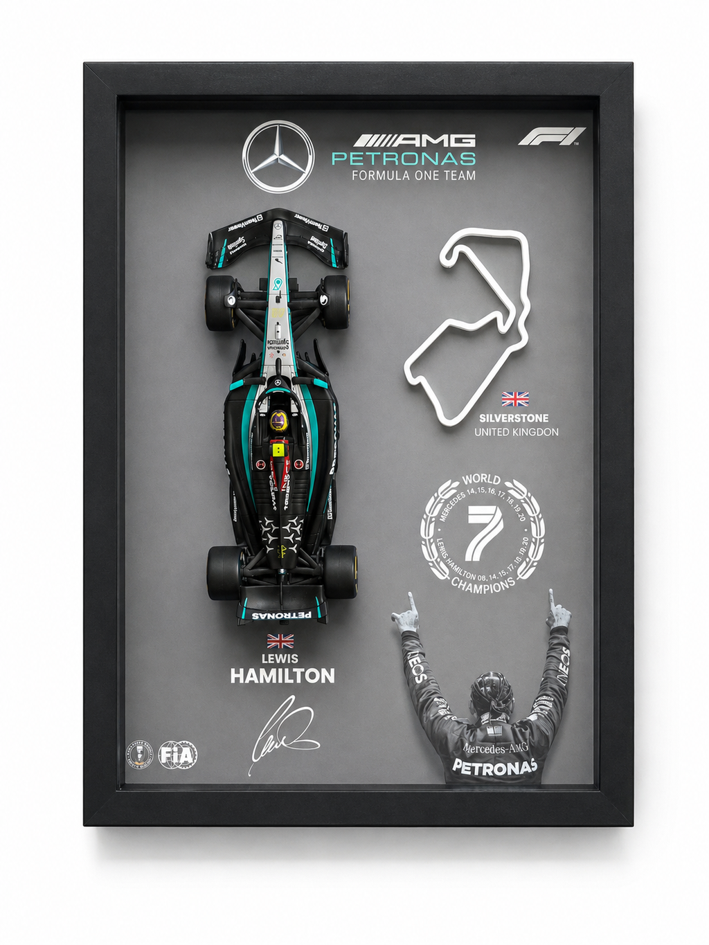 Cuadro Decorativo 3D F1 – Lewis Hamilton | Circuito Silverstone