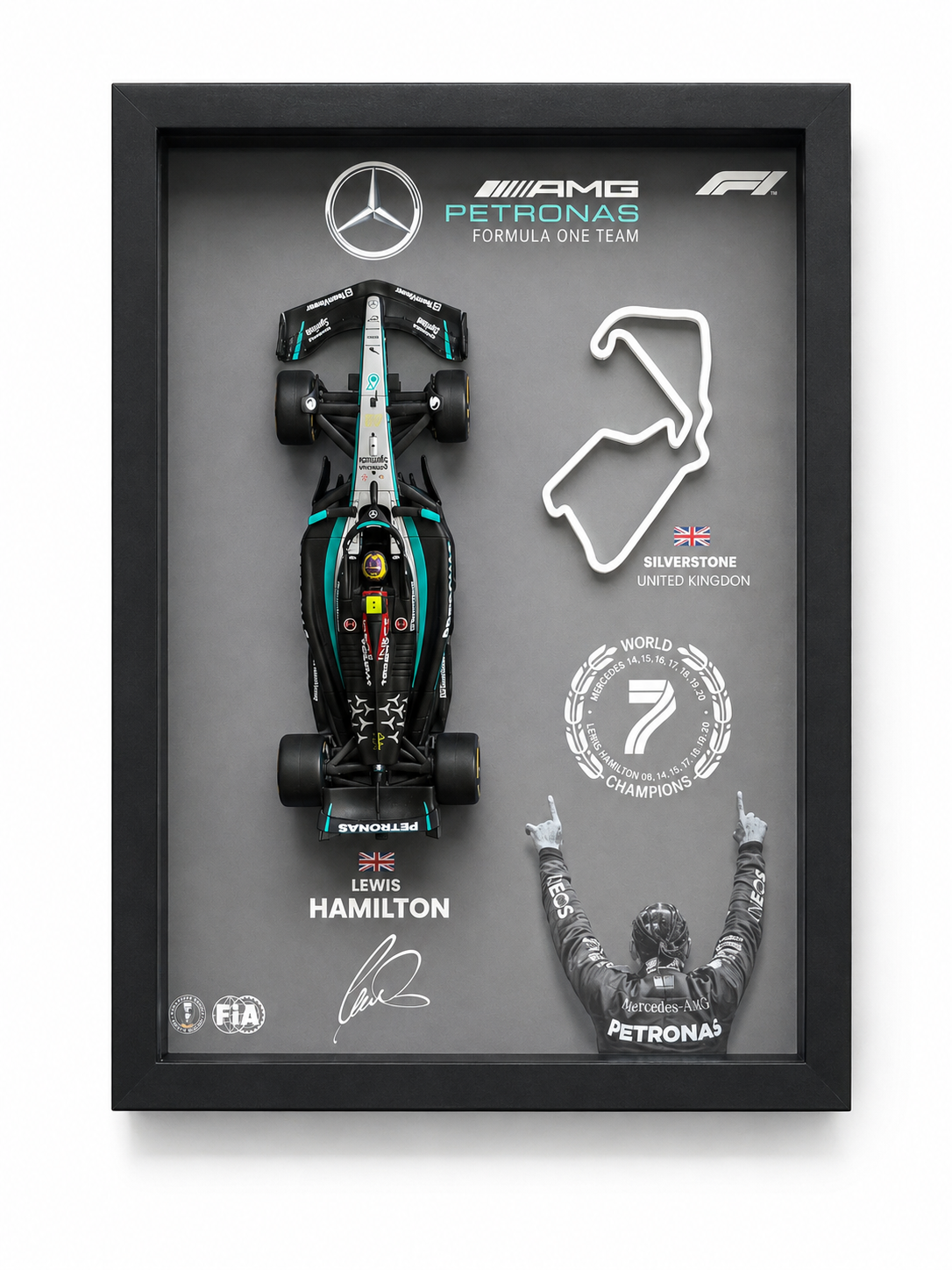 Cuadro Decorativo 3D F1 – Lewis Hamilton | Circuito Silverstone