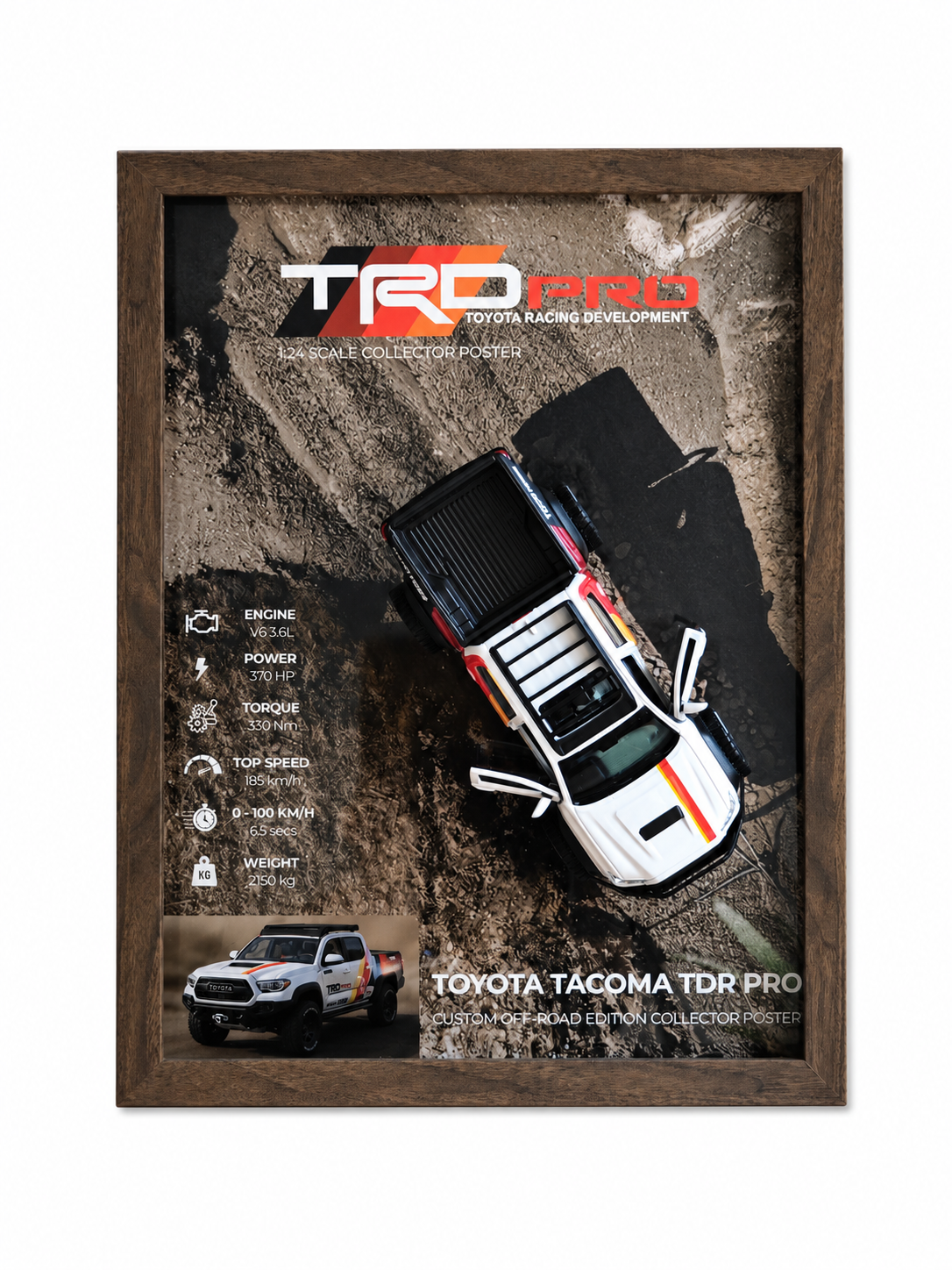 Cuadro Decorativo 3D Premium – Toyota Tacoma TRD Pro 1:24 | Regalo para Fan de Camionetas
