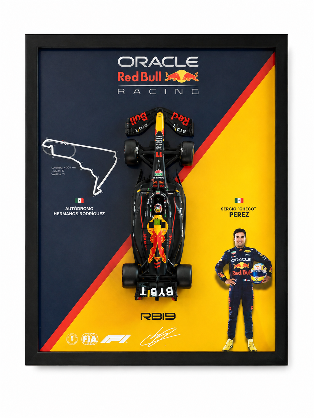 Cuadro Decorativo 3D F1 – Checo Pérez Red Bull RB19 | Gran Premio de México