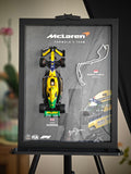 Cuadro decorativo 3D de F1 Lando Norris homenaje a Ayrton Senna