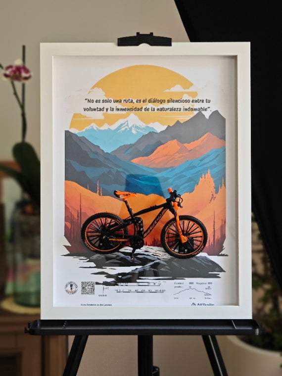 Cuadro en 3D Bicicleta de montaña - "EL DIÁLOGO INDOMABLE"