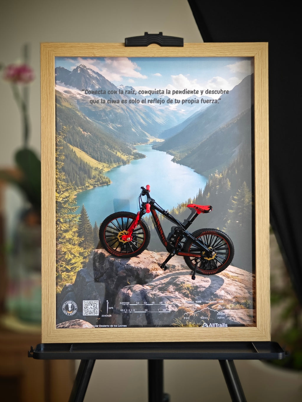 Cuadro en 3D Bicicleta de montaña - "EL SUEÑO DEL BOSQUE"
