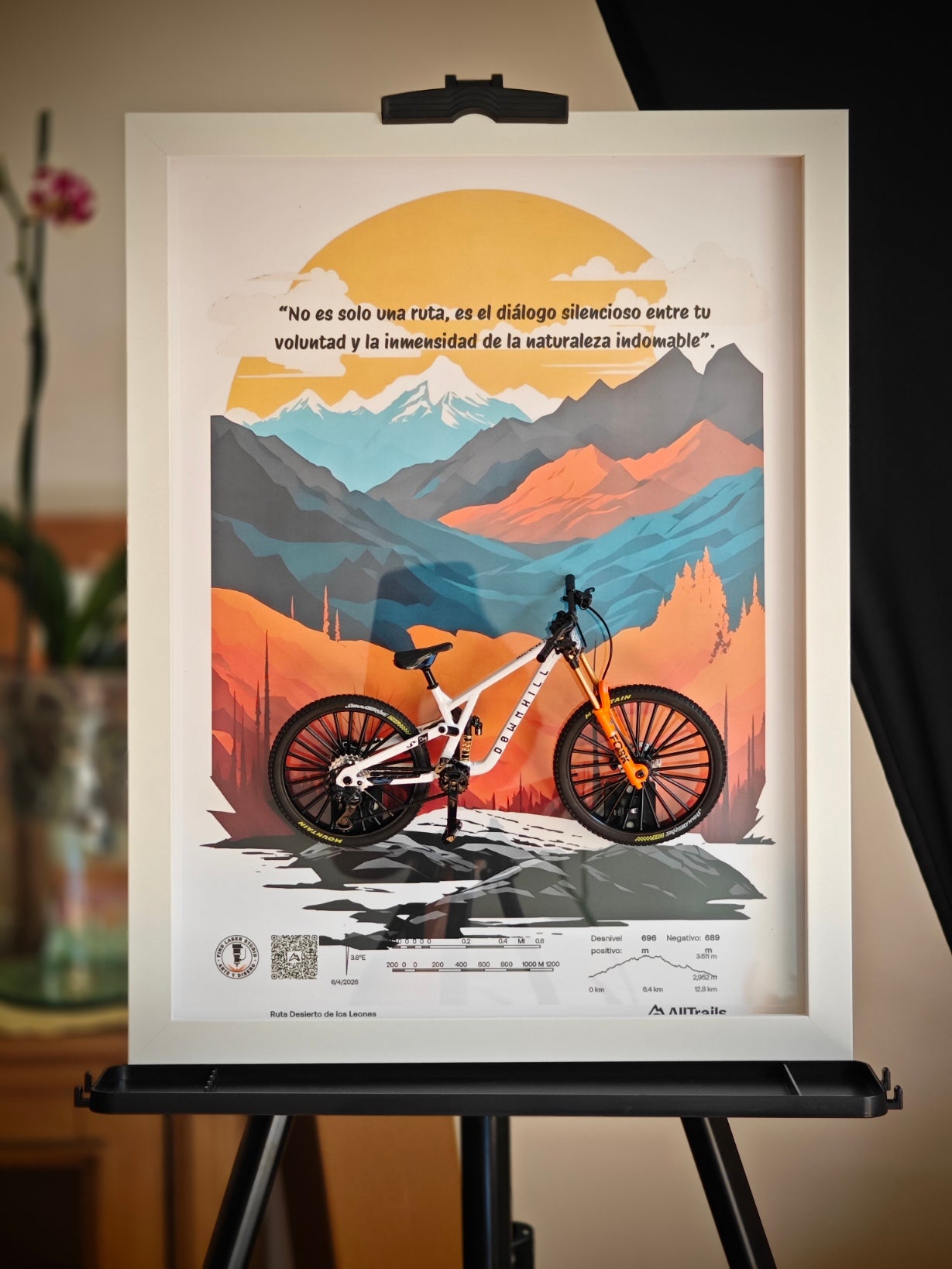 Cuadro en 3D Bicicleta de montaña - "EL DIÁLOGO INDOMABLE"