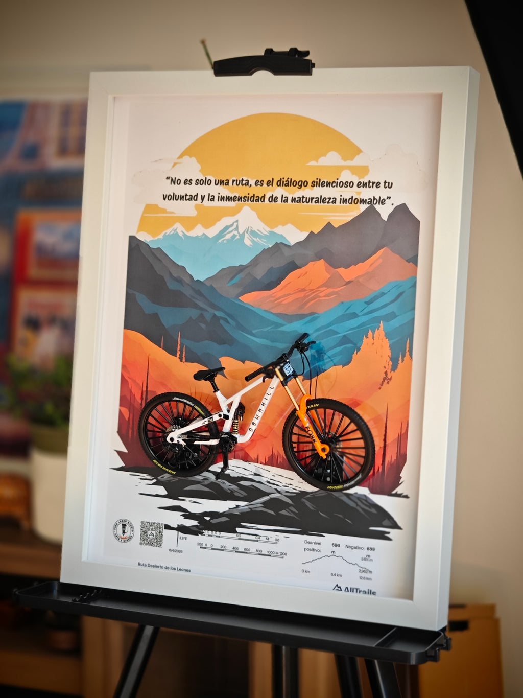 Cuadro en 3D Bicicleta de montaña - "EL DIÁLOGO INDOMABLE"