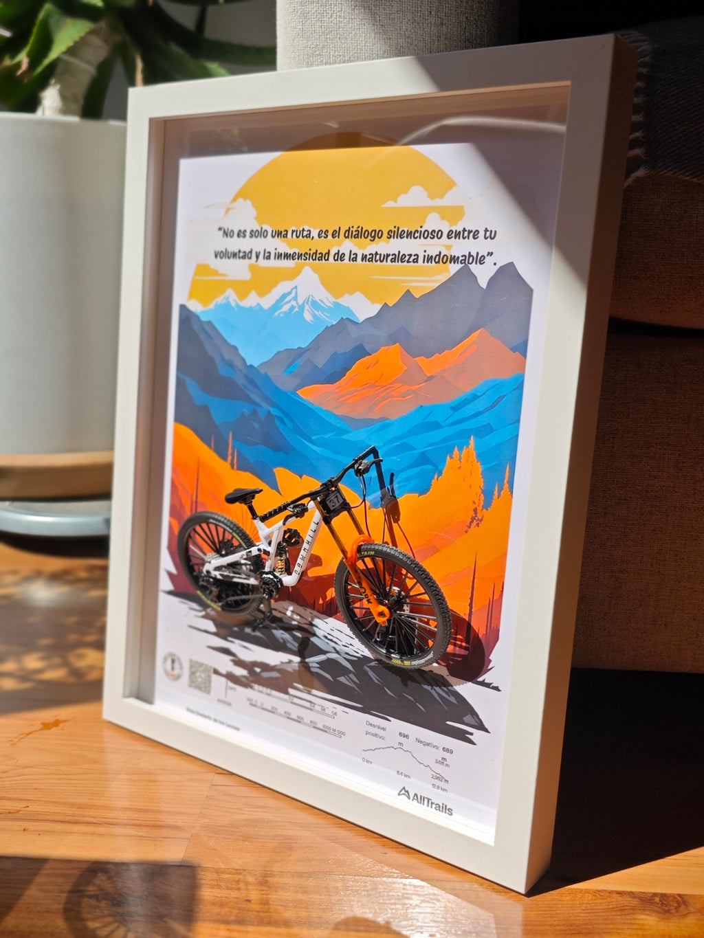 Cuadro en 3D Bicicleta de montaña - "EL DIÁLOGO INDOMABLE"