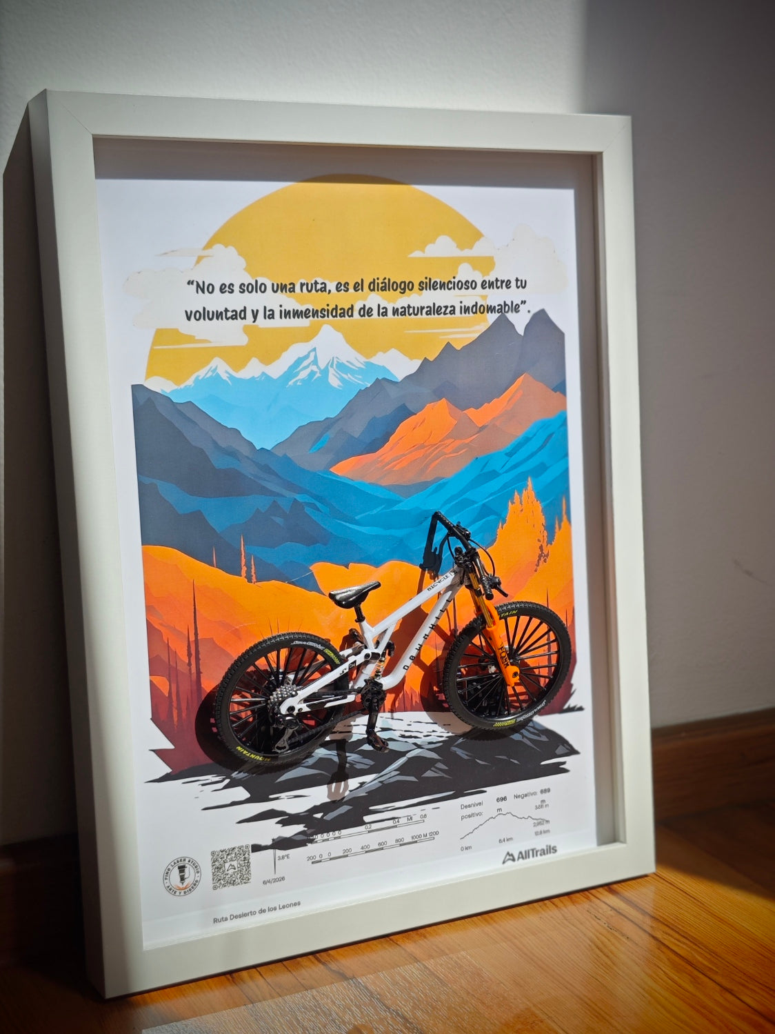Cuadro en 3D Bicicleta de montaña - "EL DIÁLOGO INDOMABLE"