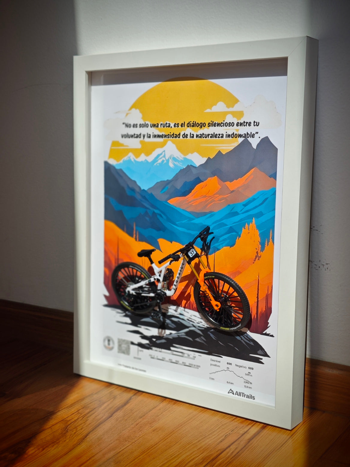 Cuadro en 3D Bicicleta de montaña - "EL DIÁLOGO INDOMABLE"