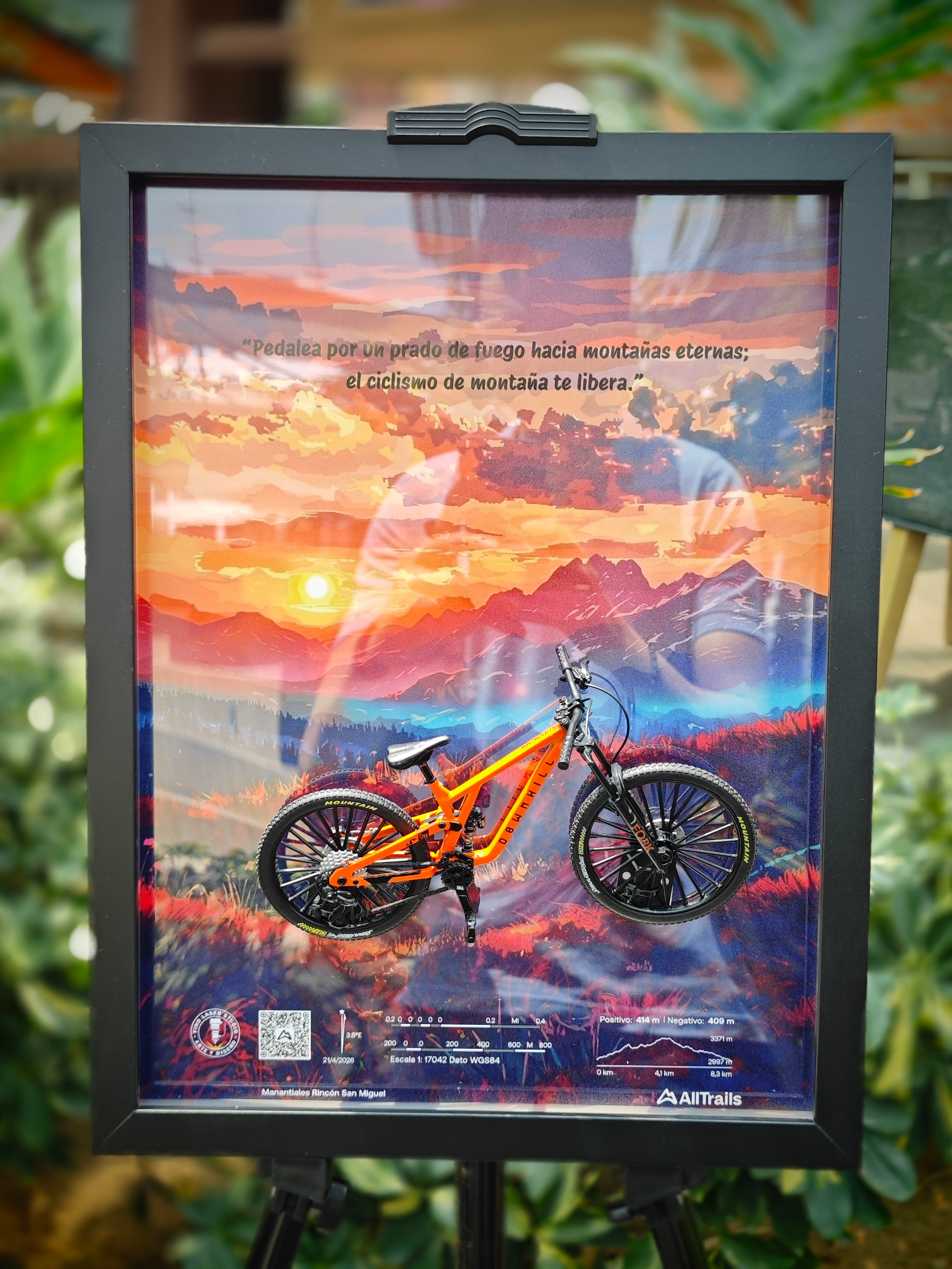 Cuadro en 3D Bicicleta de Montaña “PRADO DE FUEGO”