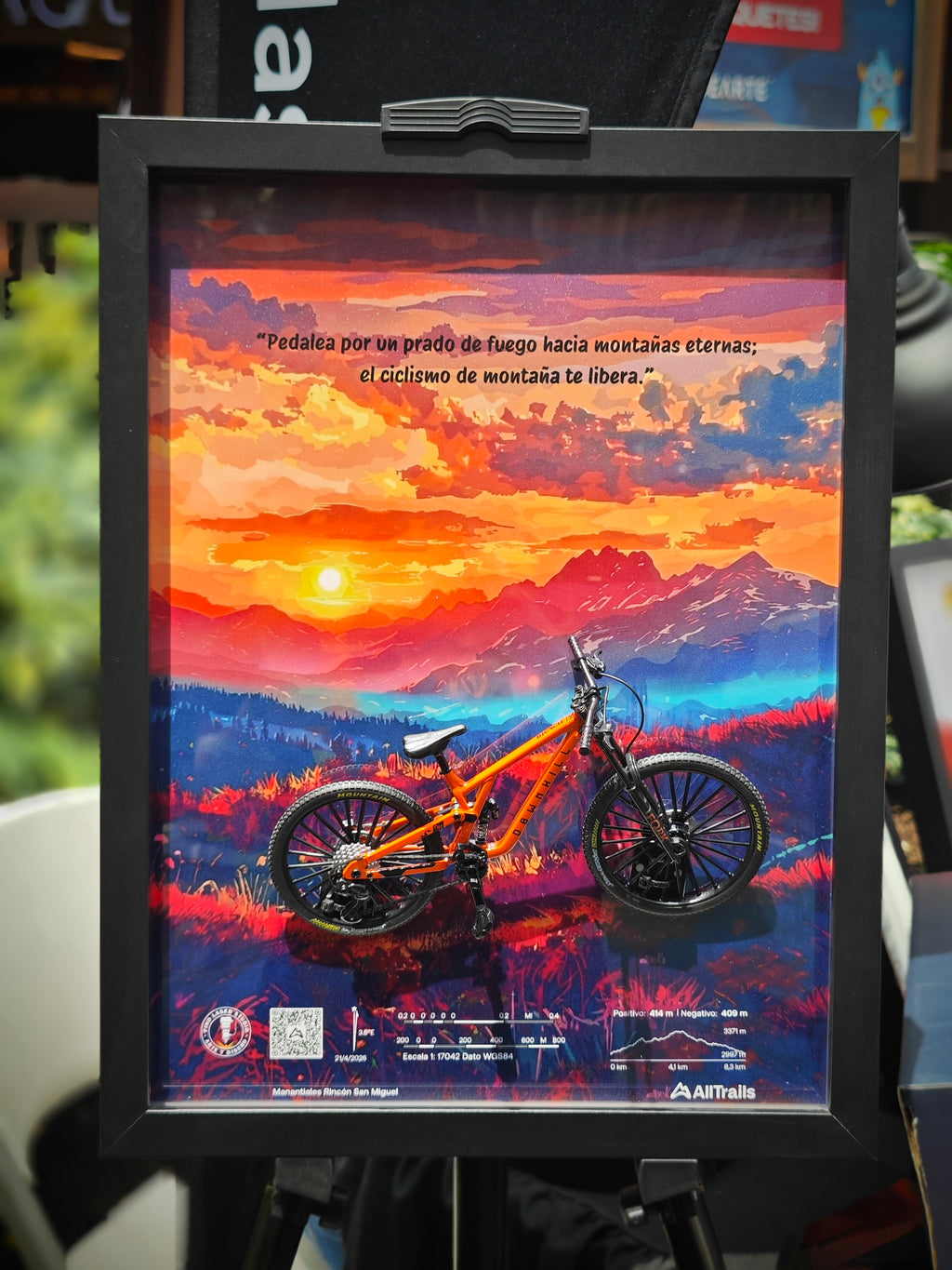 Cuadro en 3D Bicicleta de Montaña “PRADO DE FUEGO”