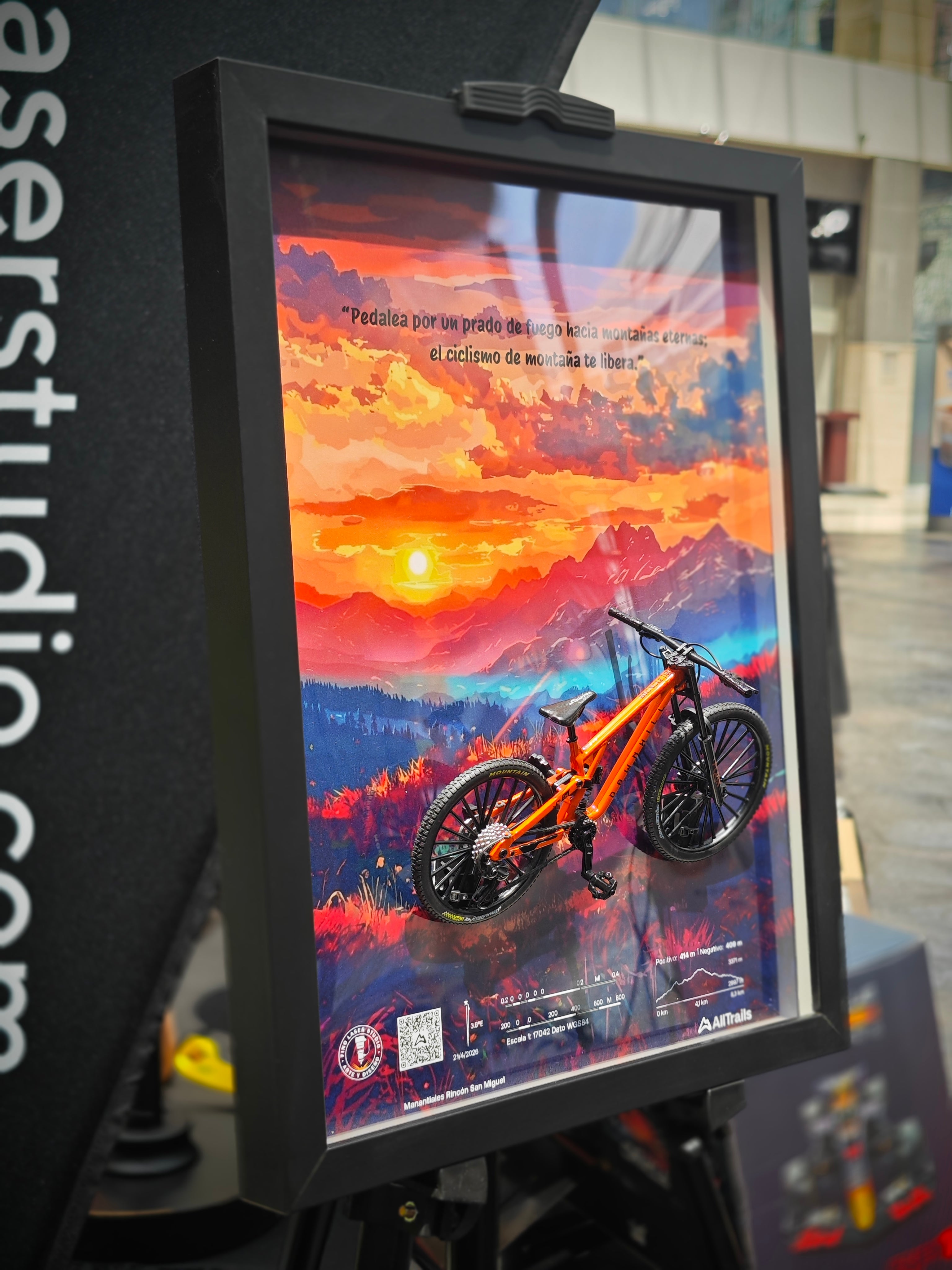 Cuadro en 3D Bicicleta de Montaña “PRADO DE FUEGO”