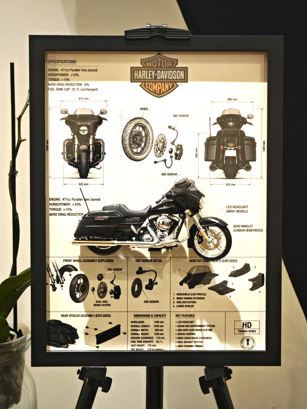 Cuadro Decorativo 3D Harley-Davidson Touring