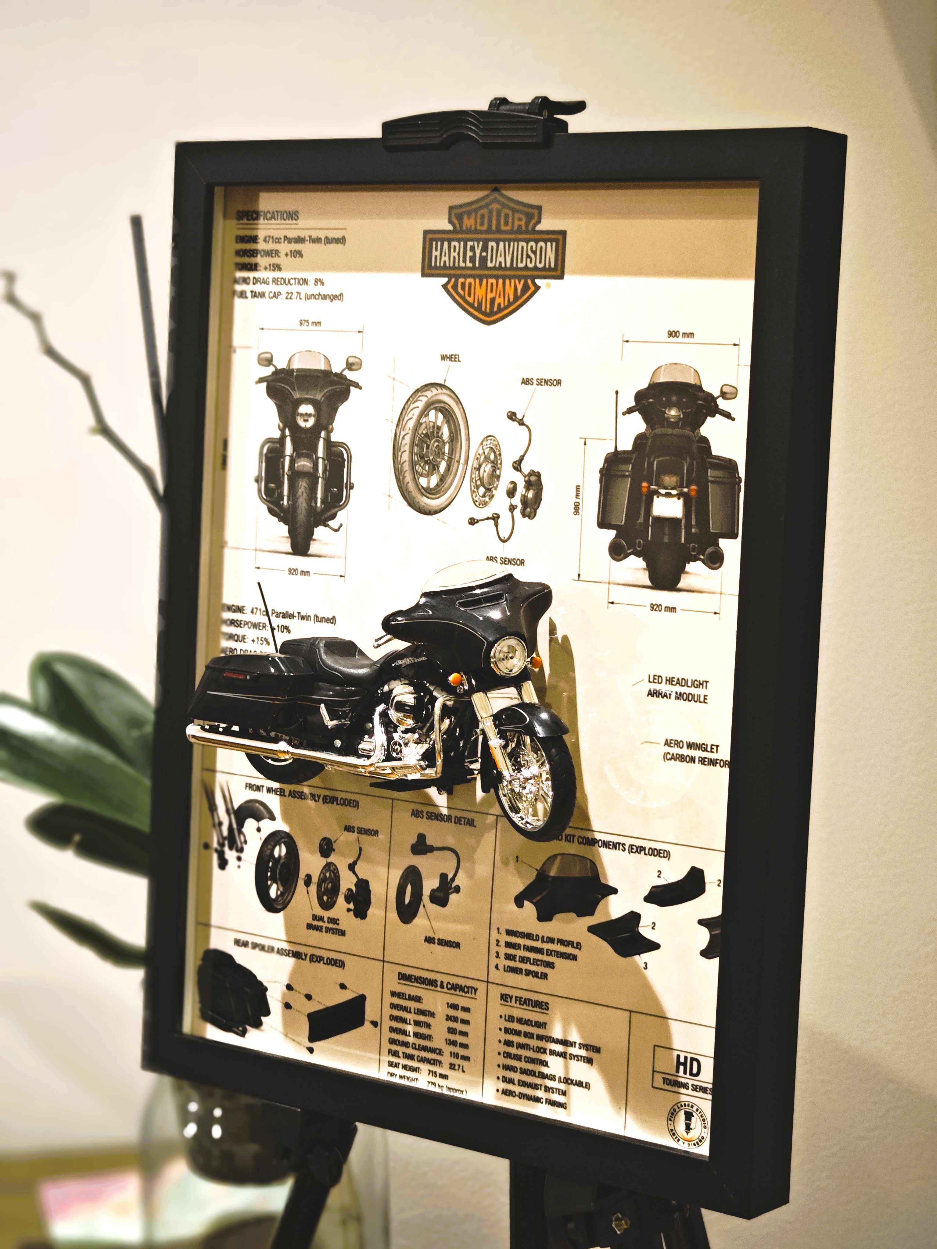 Cuadro Decorativo 3D Harley-Davidson Touring