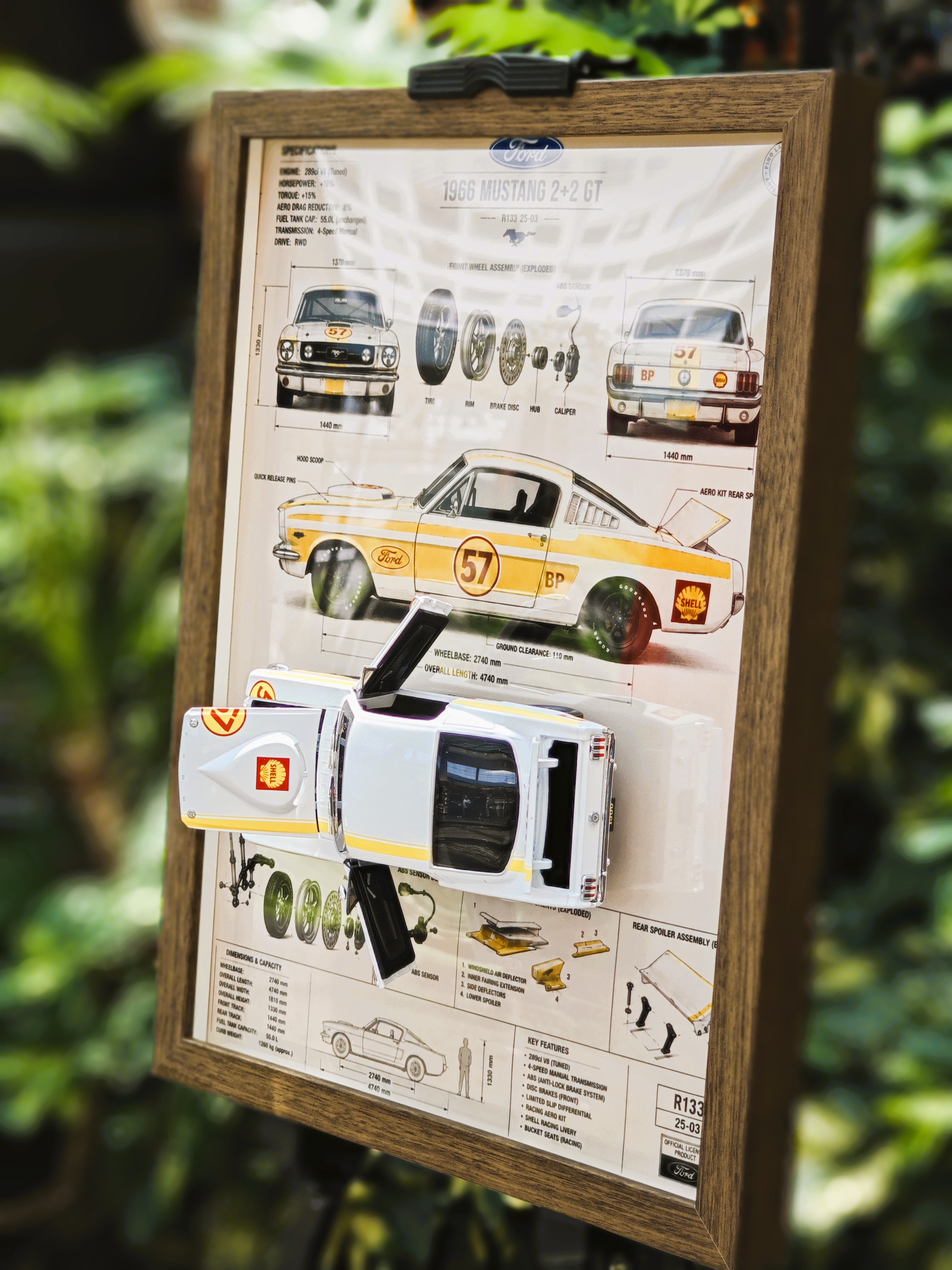 Cuadro Decorativo 3D Ford Mustang 2+2 GT 1966