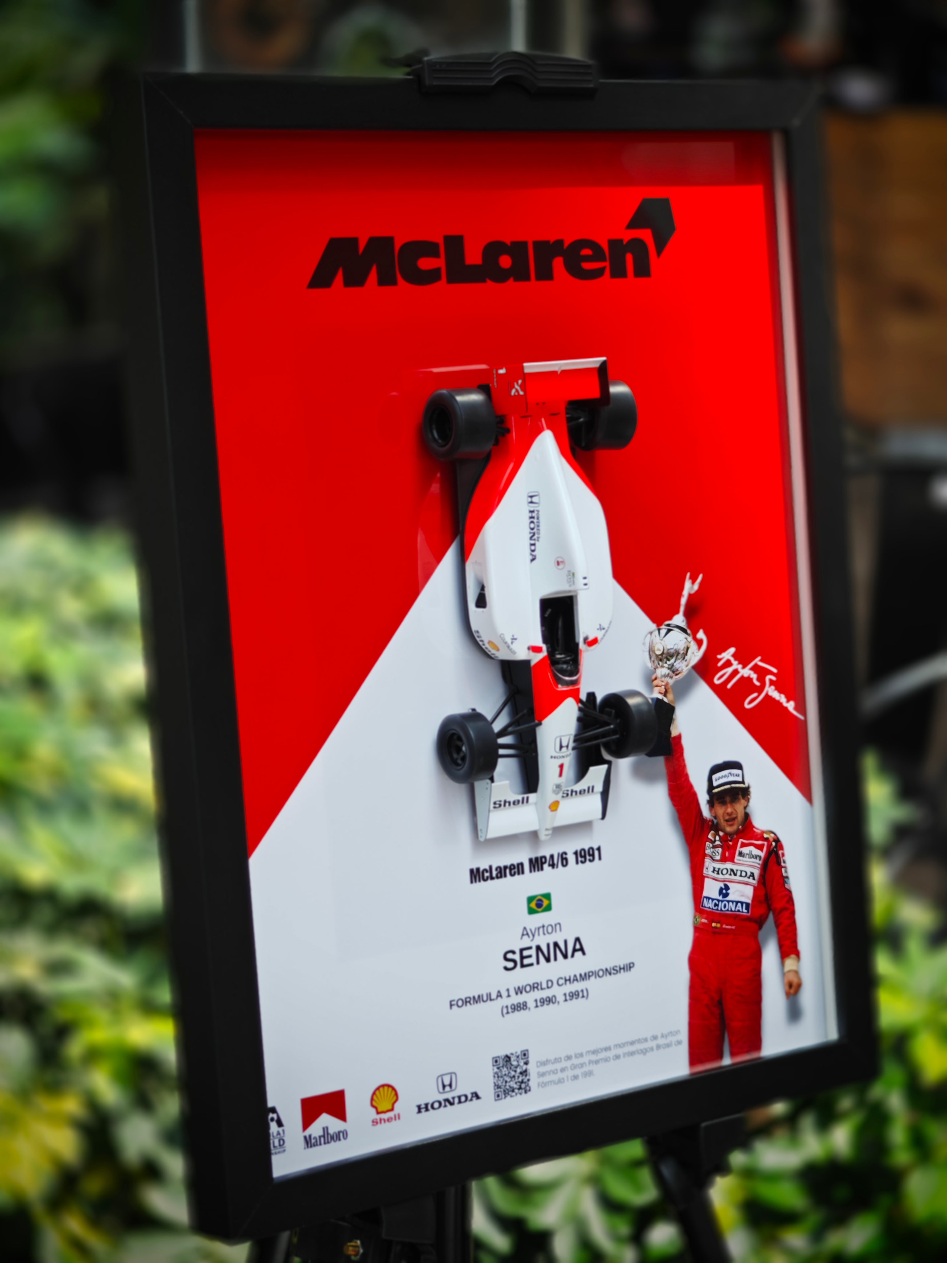 Cuadro decorativo 3D de F1 Ayrton Senna – McLaren MP4/6 1991