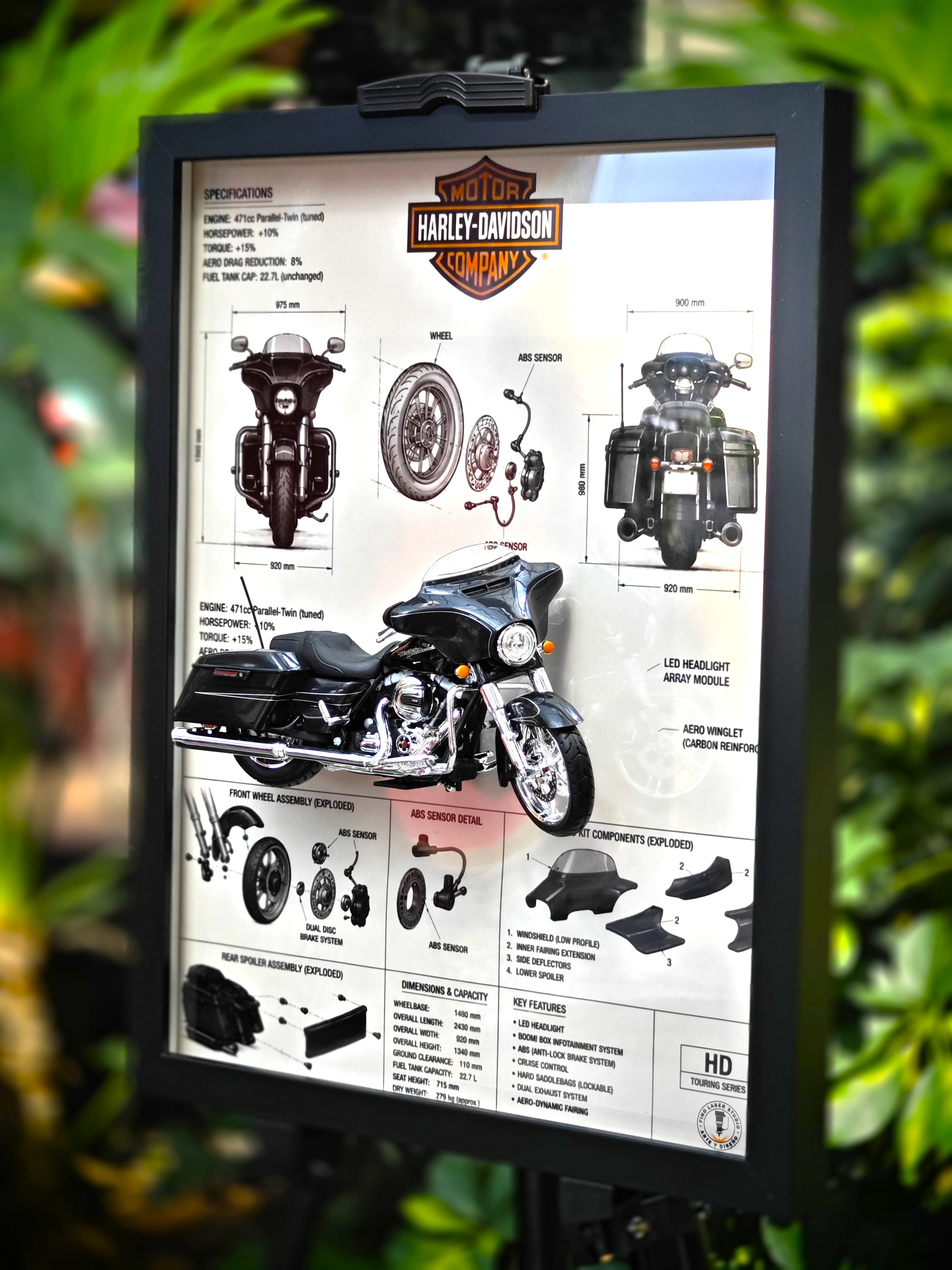 Cuadro Decorativo 3D Harley-Davidson Touring