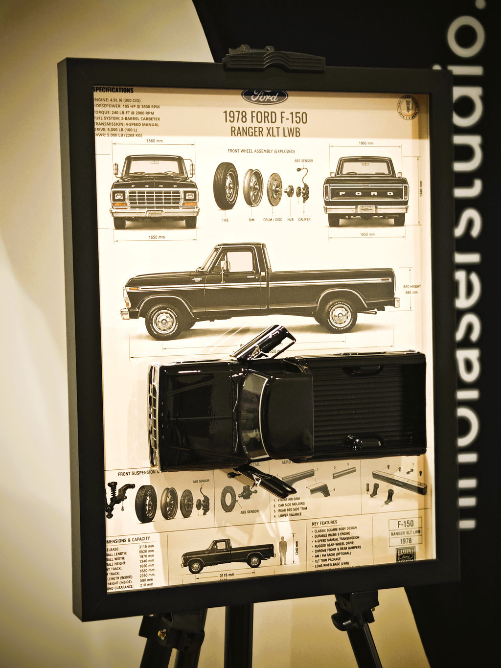 Cuadro Decorativo 3D Ford F-150 1978 Ranger XLT