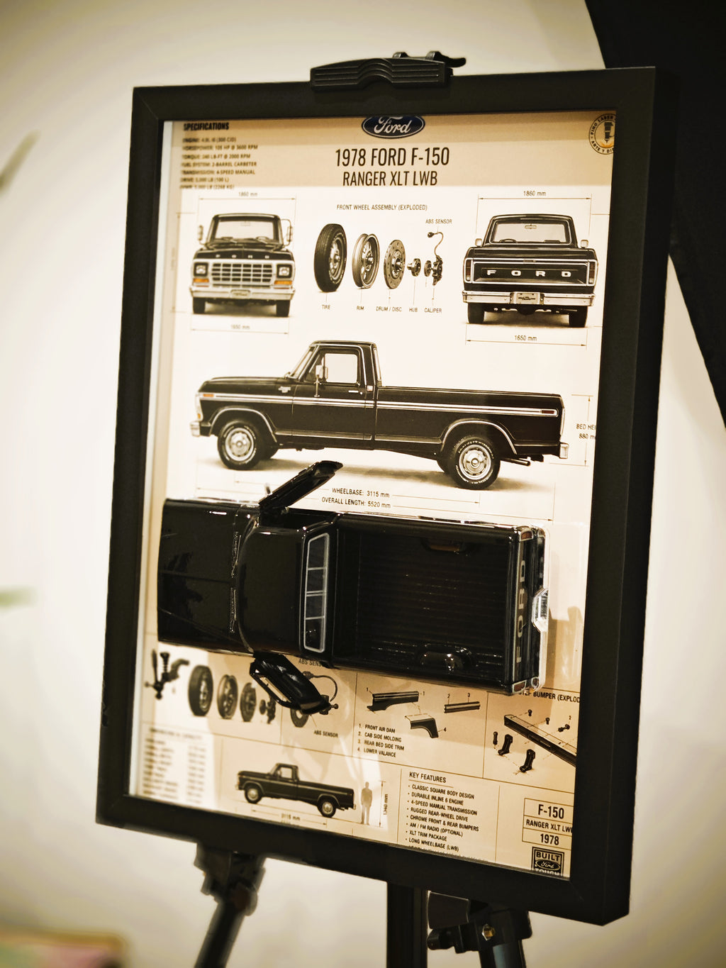Cuadro Decorativo 3D Ford F-150 1978 Ranger XLT