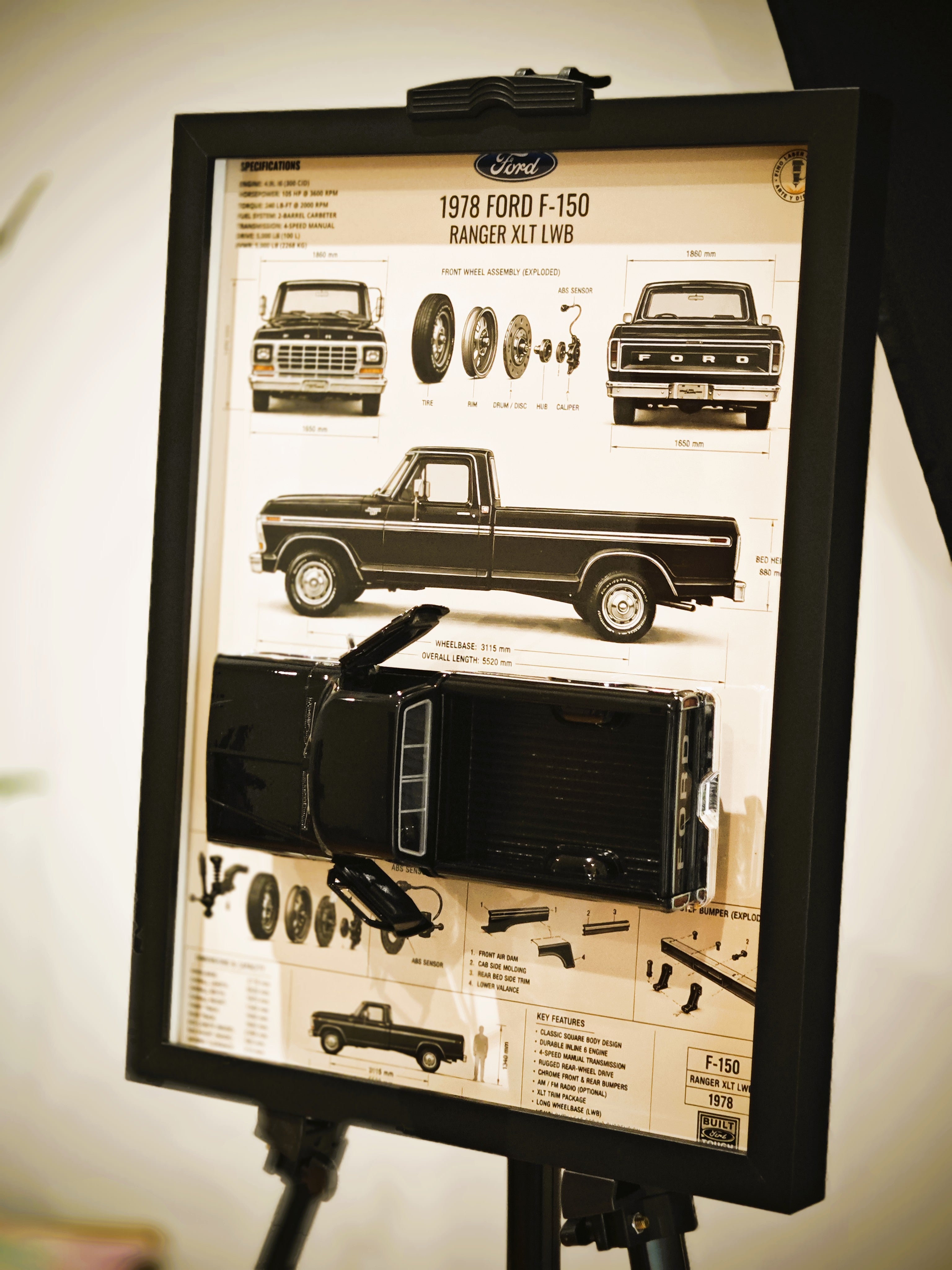 Cuadro Decorativo 3D Ford F-150 1978 Ranger XLT
