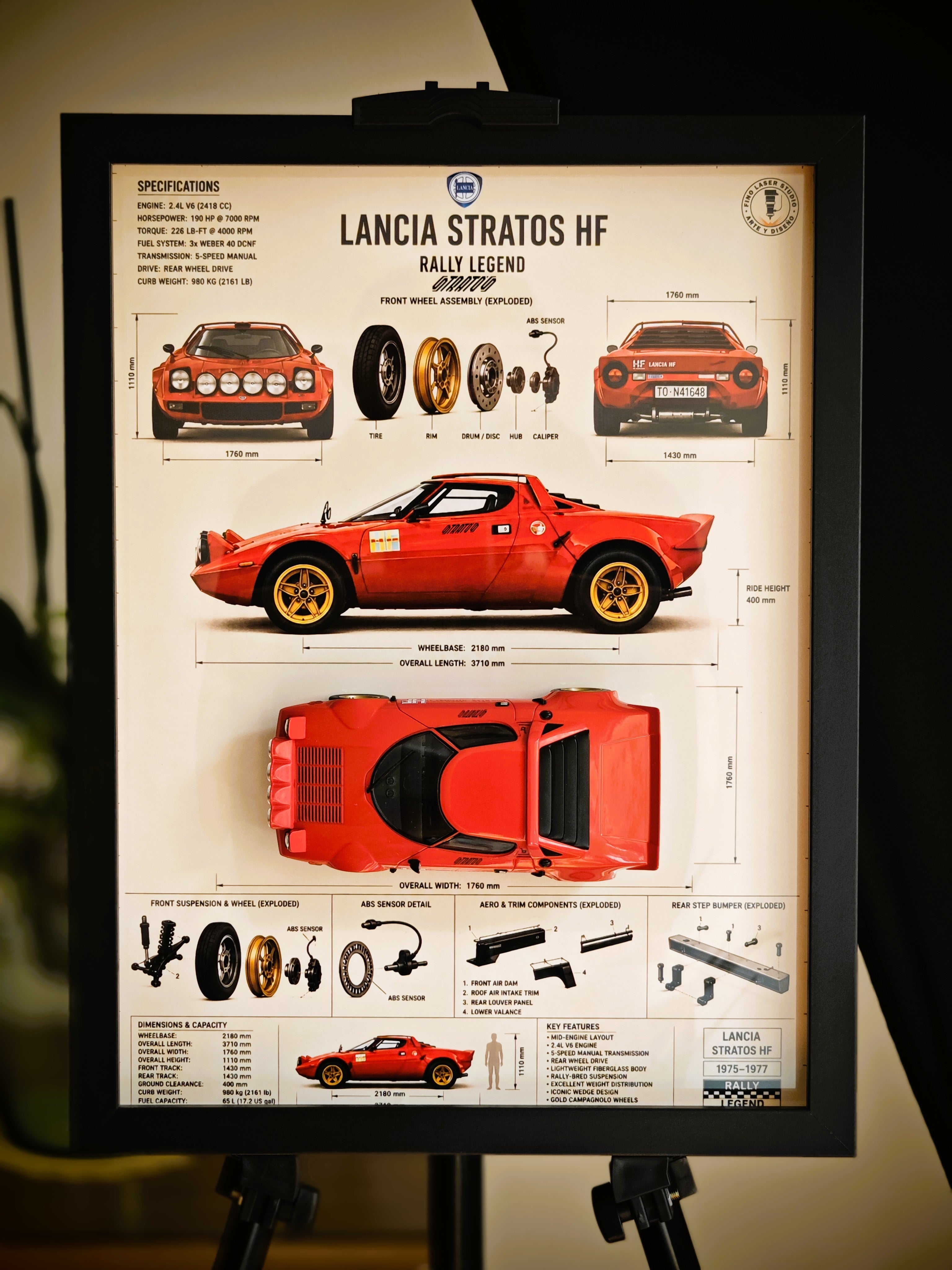 Cuadro Decorativo 3D Lancia Stratos HF