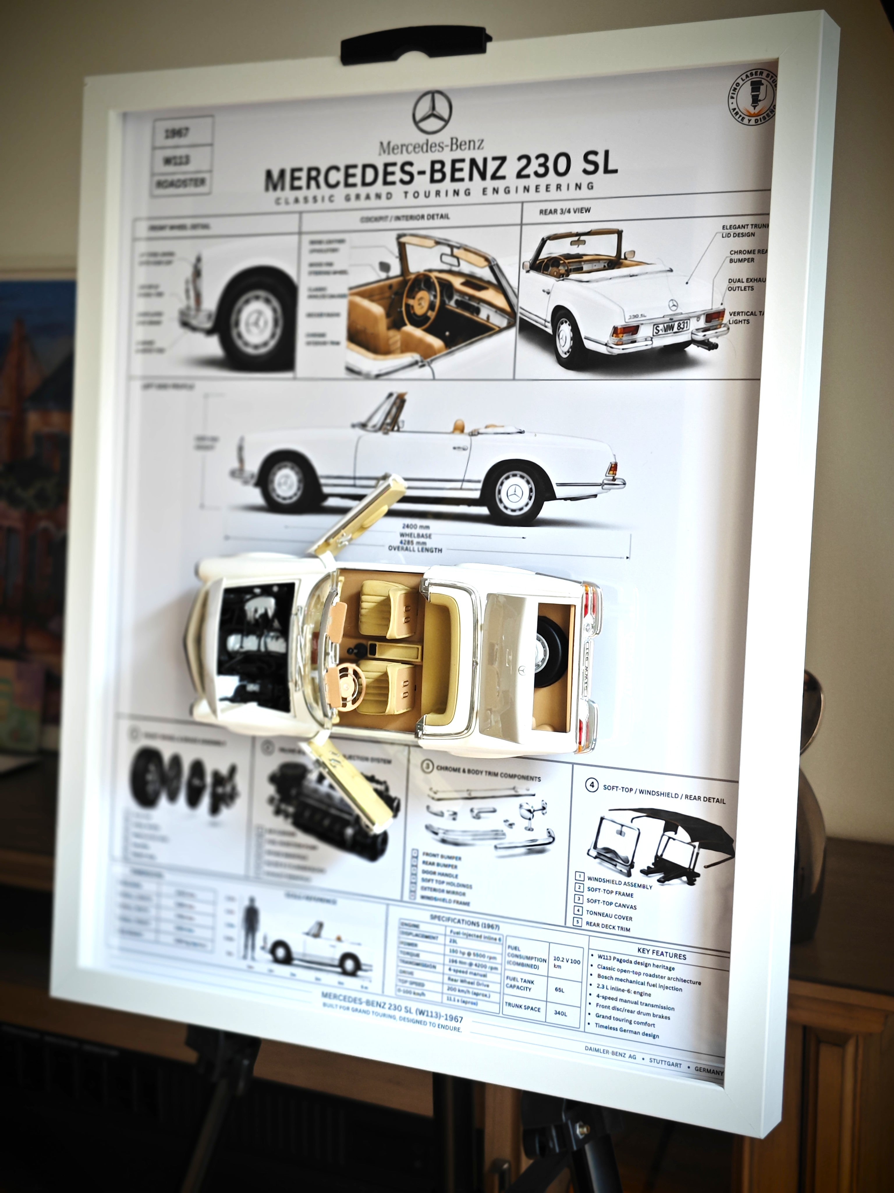 Cuadro Decorativo 3D Mercedes-Benz 230 SL 1967