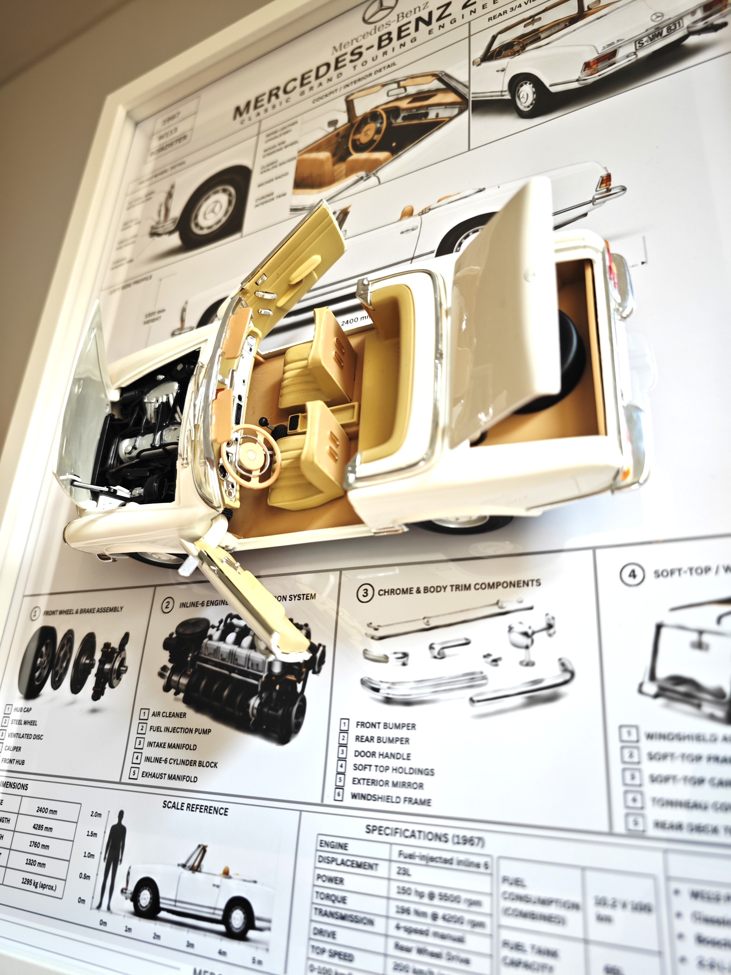Cuadro Decorativo 3D Mercedes-Benz 230 SL 1967