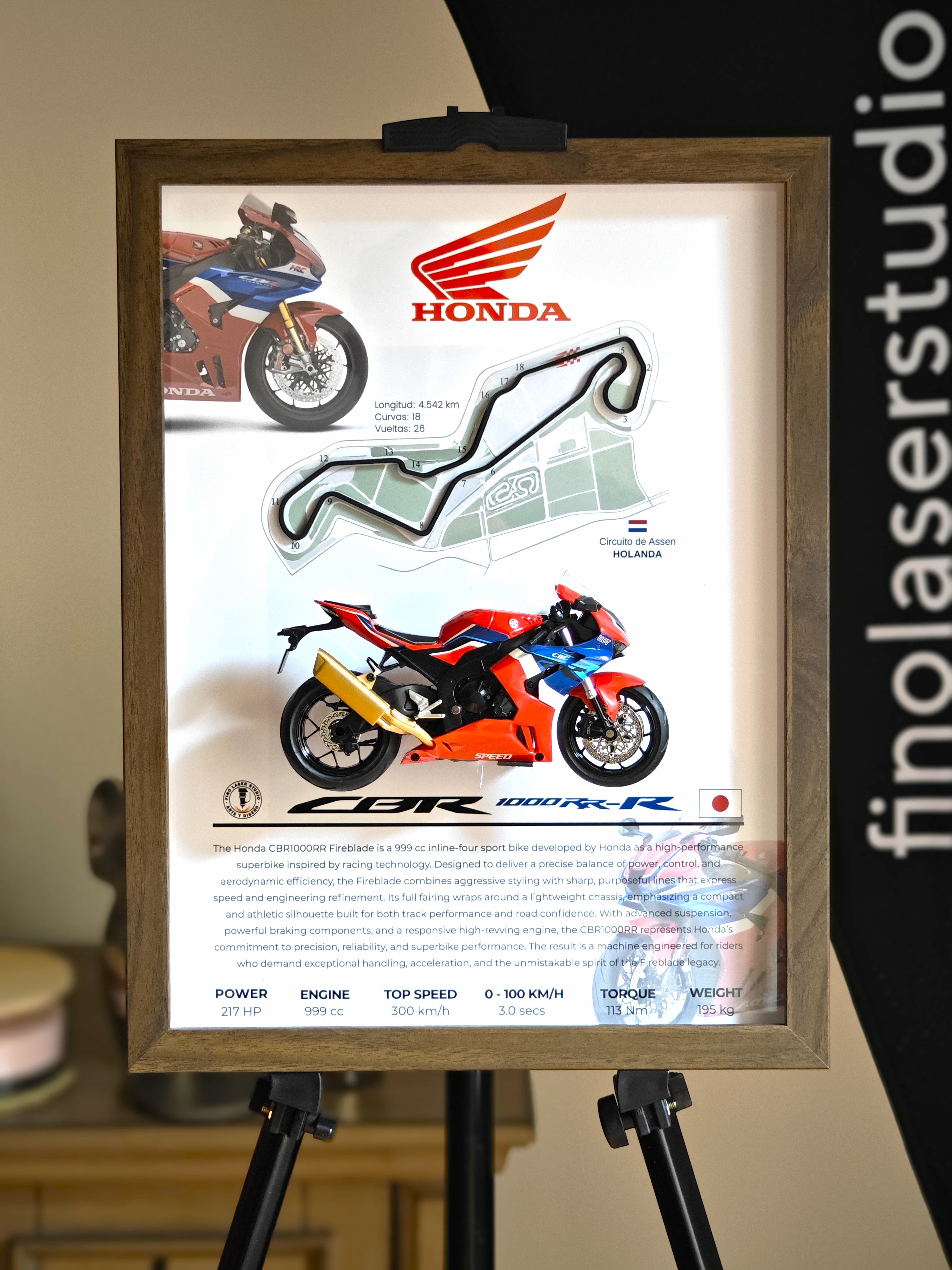 Cuadro en 3D Honda CBR1000RR-R Fireblade SP – Circuito de Assen