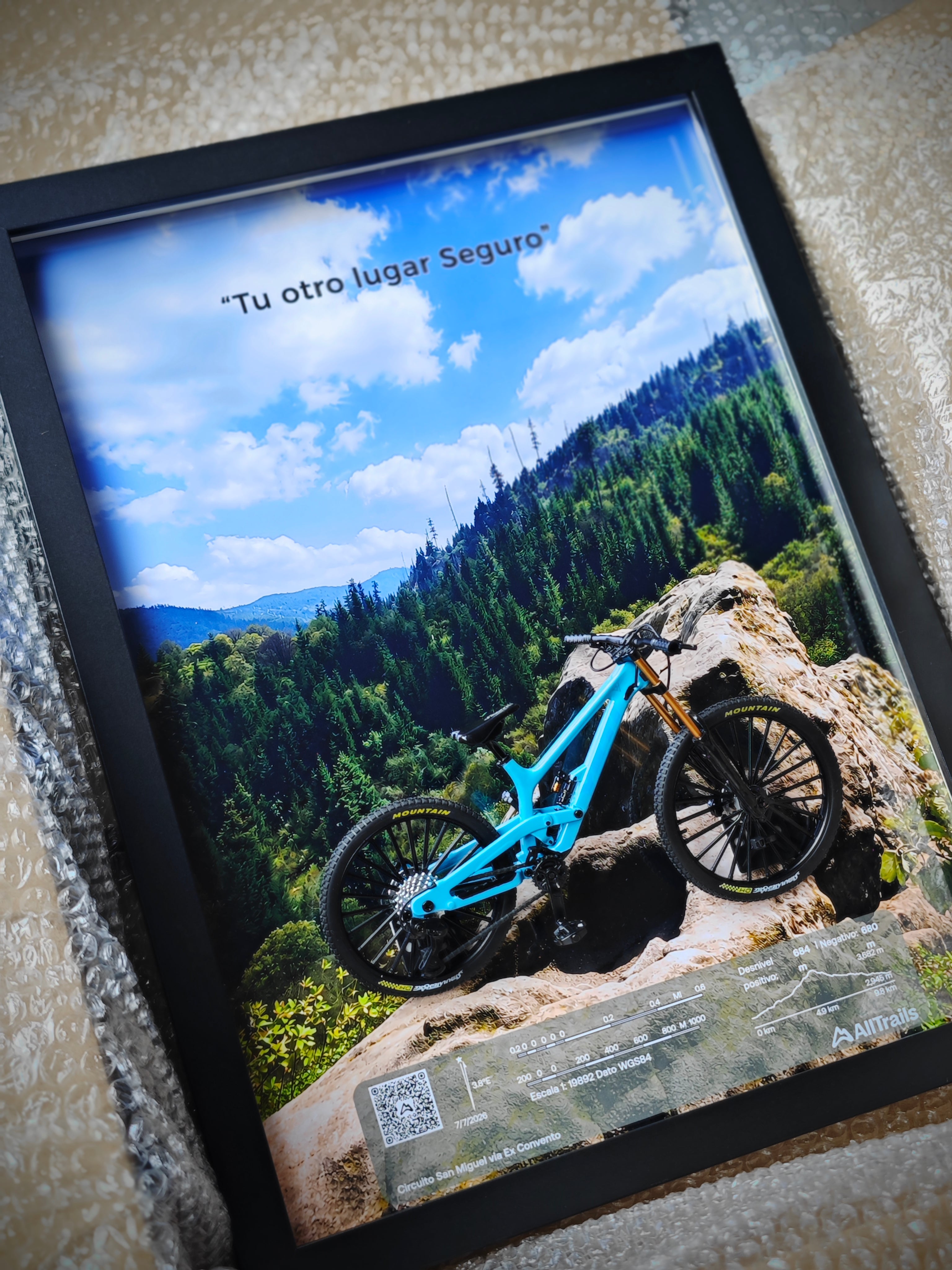 Cuadro en 3D Bicicleta de Montaña “TU OTRO LUGAR SEGURO”