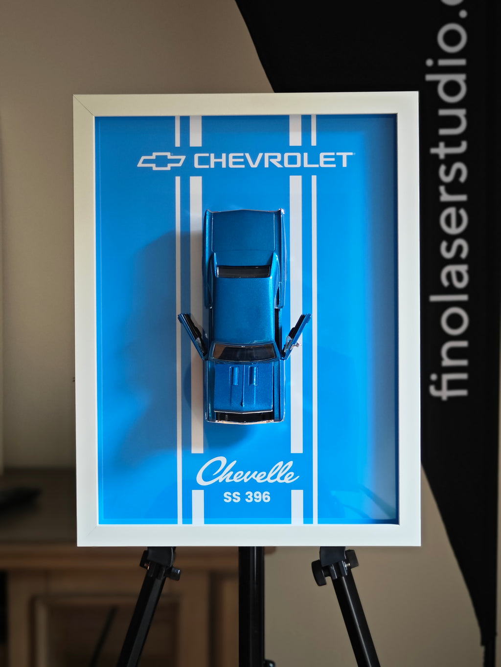 Cuadro Decorativo 3D – Chevrolet Chevelle SS 396 1966 | Auto Muscle Clásico | Regalo Único