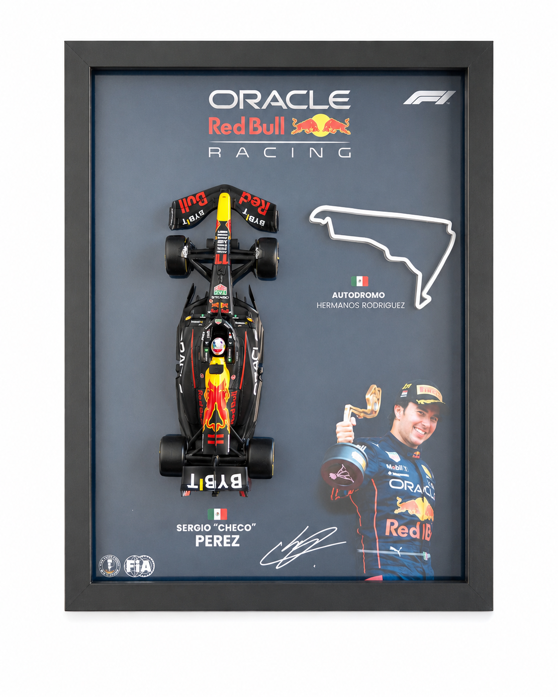 Cuadro Decorativo 3D F1 – Checo Pérez | Regalo para Fan de F1 en México